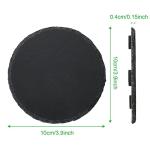 12 PCS 4 x 4 Inch Round Slate Drink Coasters Bulk, Black Rustic Stone Rock Coasters with Anti-Scratch Bottom for Cups Mugs Bar Kitchen Home Decor DIY Project, Natural Edge