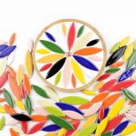 Leaf Petal Ceramic Mosaic Tiles for Crafts, 500g/1.1LB Irregular Mosaic Pieces, Petal Mosaic Tiles DIY Mosaic Making Stones for Craft Hobby Arts Wall Decoration (White)