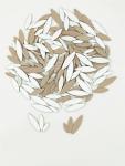 Leaf Petal Ceramic Mosaic Tiles for Crafts, 500g/1.1LB Irregular Mosaic Pieces, Petal Mosaic Tiles DIY Mosaic Making Stones for Craft Hobby Arts Wall Decoration (White)