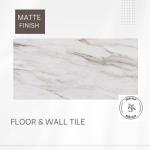 Tenedos TRCD-CLG-POR Siena White Greyish Oro Gold Brownish 12x24 Calacatta Marble Look Porcelain Matte Floor Wall Tile Backsplash for Kitchen, Shower, Fireplace, Countertop (1 Piece)