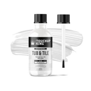 TOUCHUP KING Tub and Tile Paint Porcelain Paint Matte White Touch Up Paint for Sinks Tubs and Appliances Perfect for Fixing Chips Scratches Cracks and Blemishes on Enamel Acrylic Porcelain Metal and Tile Surfaces in Kitchens and Bathrooms Matte White
