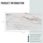 Tenedos TRCD-CLG-POR Siena White Greyish Oro Gold Brownish 12x24 Calacatta Marble Look Porcelain Matte Floor Wall Tile Backsplash for Kitchen, Shower, Fireplace, Countertop (1 Piece)