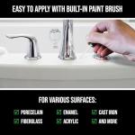TOUCHUP KING Tub and Tile Paint Porcelain Paint Matte White Touch Up Paint for Sinks Tubs and Appliances Perfect for Fixing Chips Scratches Cracks and Blemishes on Enamel Acrylic Porcelain Metal and Tile Surfaces in Kitchens and Bathrooms Matte White