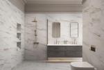 Tenedos TRCD-CLG-POR Siena White Greyish Oro Gold Brownish 12x24 Calacatta Marble Look Porcelain Matte Floor Wall Tile Backsplash for Kitchen, Shower, Fireplace, Countertop (1 Piece)