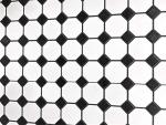 Squarefeet Depot Retro Octagon Porcelain Mosaic Floor and Wall Tile, 12" x 12", Matte White and Glossy Black Mixed
