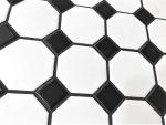 Squarefeet Depot Retro Octagon Porcelain Mosaic Floor and Wall Tile, 12" x 12", Matte White and Glossy Black Mixed