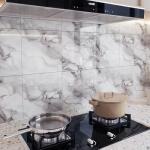 10pcs Peel and Stick Tile Shower Waterproof Marble Tiles Wall Panels, 11.8"x11.8" Self-Adhesive Backsplash Tile, PVC Wall Panels Shower Tiles for Home Bathroom, Kitchen, Living Room White (5)