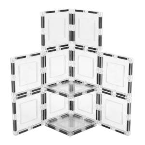 PicassoTiles Clear Transparent Magnetic Tile Expansion Set STEM Educational Construction Toy Kit for Kids Age 3 Plus Magnet Building Blocks Preschool Learning Creativity and Skill Development PTE13