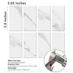 STICKGOO 100-Pieces Peel and Stick Backsplash, 3" x 6" PVC Wall Tile, Marble White Stick on Backsplash for Kitchen/Bathroom/Fireplace