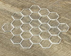 CleverDelights 1" Hexagon Glass Tiles - Clear - 50 Pack