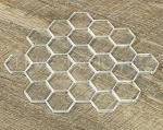 CleverDelights 1" Hexagon Glass Tiles - Clear - 50 Pack