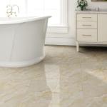 20-Pack Peel and Stick Floor Tiles Vinyl Floor 12 x 12 inch Self Adhesive Waterproof Flooring Planks DIY for Bathroom, Kitchen, Living Room, RV, Cover 20 Sq. Ft, Polish Beige Marble