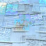 ILLUCKAI 2.2lb Iridescent Clear Stained Glass Scraps Sheets, Irregular Mosaic Glass Pieces for Crafts, Mosaic Tiles for Mosaic Making Projects and Home Decor