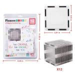 PicassoTiles Clear Transparent Magnetic Tile Expansion Set STEM Educational Construction Toy Kit for Kids Age 3 Plus Magnet Building Blocks Preschool Learning Creativity and Skill Development PTE13