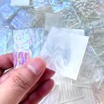 ILLUCKAI 2.2lb Iridescent Clear Stained Glass Scraps Sheets, Irregular Mosaic Glass Pieces for Crafts, Mosaic Tiles for Mosaic Making Projects and Home Decor