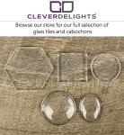CleverDelights 1" Hexagon Glass Tiles - Clear - 50 Pack