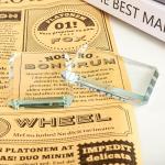 Set of 2 Rectangular Glass Paperweight Blocks - Clear Glass Paper Weights - Glass Block Decor Tiles for Office, Home Crafts, Projects, Ornaments (A)