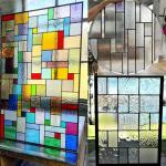 ILLUCKAI 2.2lb Iridescent Clear Stained Glass Scraps Sheets, Irregular Mosaic Glass Pieces for Crafts, Mosaic Tiles for Mosaic Making Projects and Home Decor