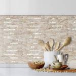 DICOFUN Peel and Stick Backsplash Tile, PVC Mixed Metal Stick on Backsplash Tiles for Kitchen and Bathroom (10, Sandstone & Metal Gold)