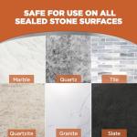 Weiman Granite Cleaner Polish and Protect, Streak Free, pH Neutral Formula for Daily Use on Interior & Exterior Natural Stone with Microfiber Towel, 3 in 1-2 Pack