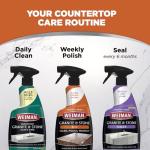 Weiman Granite Cleaner Polish and Protect, Streak Free, pH Neutral Formula for Daily Use on Interior & Exterior Natural Stone with Microfiber Towel, 3 in 1-2 Pack