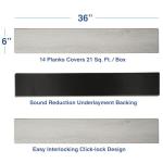 Interlocking Vinyl Flooring Planks 36" X 6", 14 Planks Covers 21 Sq.Ft Per Box, Grey, 5mm Thick DIY Easy Snap Lock Together Gray Oak Wood Grain Luxury Vinyl Flooring for Home