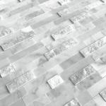 SUNWINGS Peel and Stick Mosaic Natural 3D Stone Self Adhesive Tiles, 12" x 11" 5-Sheet Stick on Backsplash for Kitchen Bathroom Fireplace Vanity, Mixed Gray