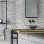 SUNWINGS Peel and Stick Mosaic Natural 3D Stone Self Adhesive Tiles, 12" x 11" 5-Sheet Stick on Backsplash for Kitchen Bathroom Fireplace Vanity, Mixed Gray