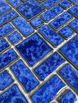 Tenedos T‎PACFD-RDM-PL Ultramarine Blue Random Sized Wavy Edges Porcelain Glazed Pool Mosaic Floor and Wall Tile for Backsplash, Kitchen, Bathroom, Swimming Pool (1 Sheet)