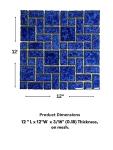 Tenedos T‎PACFD-RDM-PL Ultramarine Blue Random Sized Wavy Edges Porcelain Glazed Pool Mosaic Floor and Wall Tile for Backsplash, Kitchen, Bathroom, Swimming Pool (1 Sheet)