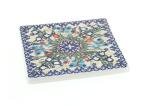 Blue Rose Polish Pottery - Blue Garden of Eden Tile - 4.5" Square - Ceramic Decorative Tile for Kitchen Backsplash, Trivet or Wall Art