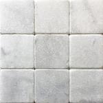 Carrara White 4x4 Tumbled Marble Tile Wall Floor
