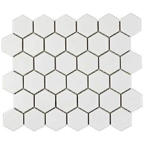 Squarefeet Depot White 2" Hexagon Porcelain Mosaic Floor and Wall Tile