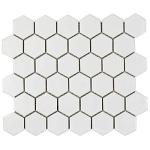 Squarefeet Depot White 2" Hexagon Porcelain Mosaic Floor and Wall Tile