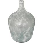 Deco 79 Recycled Glass Handmade Decorative Vase Frosted Spanish Bottle Centerpiece Vase, Flower Vase for Home Decoration 14" x 14" x 22", Clear