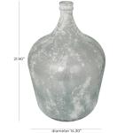 Deco 79 Recycled Glass Handmade Decorative Vase Frosted Spanish Bottle Centerpiece Vase, Flower Vase for Home Decoration 14" x 14" x 22", Clear