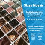 LSDECO 5 Sheets Glass Mosaic Tiles for Backsplash Border, Pool Tile, Backsplash Tile for Swimming Pool Kitchen Bathroom Wall (Black, 5 Sq.Ft)