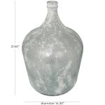 Deco 79 Recycled Glass Handmade Decorative Vase Frosted Spanish Bottle Centerpiece Vase, Flower Vase for Home Decoration 14" x 14" x 22", Clear