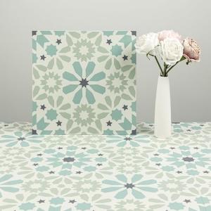 Elffloor Peel and Stick Floor Tile 11.8 in×11.8 in Blue Vinyl Flooring Self-Adhesive Waterproof for Kitchen, Bedroom, Living Room, Bathroom,10pcs