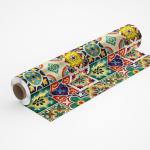 Moroccan Talavera Tile Pattem Privacy Protect Window Film Non-Adhesive Frosted Decorative Glass Film Static Cling Film for Bathroom Shower Room, Kitchen Glass Film (Moroccan Talavera 01)