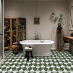 Alow Peel and Stick Floor Tile,Green Self-Adhsive Peel and Stick Flooring,Waterproof Vinyl Flooring Suit for Kitchen Toilet (12×12in 10pcs)