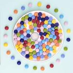 Wq Warmqing Round Glass Mosaic Tiles for Crafts, 200g Penny Circle Glass Pieces for Mosaic Crafts,DIY Spring Mosaic Making Supplies