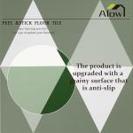 Alow Peel and Stick Floor Tile,Green Self-Adhsive Peel and Stick Flooring,Waterproof Vinyl Flooring Suit for Kitchen Toilet (12×12in 10pcs)