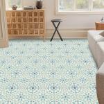 Elffloor Peel and Stick Floor Tile 11.8 in×11.8 in Blue Vinyl Flooring Self-Adhesive Waterproof for Kitchen, Bedroom, Living Room, Bathroom,10pcs