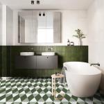Alow Peel and Stick Floor Tile,Green Self-Adhsive Peel and Stick Flooring,Waterproof Vinyl Flooring Suit for Kitchen Toilet (12×12in 10pcs)