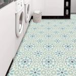 Elffloor Peel and Stick Floor Tile 11.8 in×11.8 in Blue Vinyl Flooring Self-Adhesive Waterproof for Kitchen, Bedroom, Living Room, Bathroom,10pcs