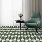 Alow Peel and Stick Floor Tile,Green Self-Adhsive Peel and Stick Flooring,Waterproof Vinyl Flooring Suit for Kitchen Toilet (12×12in 10pcs)