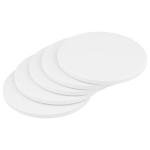 ZEONHEI 40 Packs 4 x 4 Inch Ceramic Coasters for Crafts, White Ready to Paint Ceramics Tile Coasters with Cork Backing Pads, Round Unglazed Blank Ceramic Coaster Bulk for DIY Arts