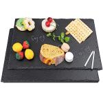 2 Pcs 16 x10 in Slate Cheese Boards Slate Board for Meat Cheese Appetizers, Serving Plate Tray Serving Stone Boards Platter with 2 Chalks for Christmas Housewarming