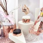 REDODEDO 2400pcs Real Glass Rose Gold Mirrors Mosaic Tiles Sticker for Craft Square Glass Tiles Self Adhesive,5mm by 5mm (Rose Gold)